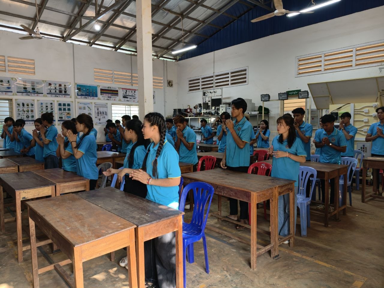 Science experiment in school lab